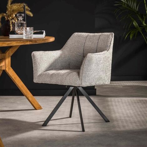 Bouclé Dining Chair Bentley Grey