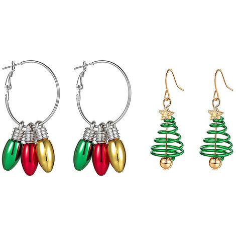 Boucle d'oreille de Noël ， cadeaux de Noël pour les femmes Style des filles 1