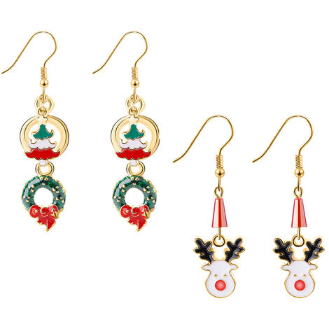 Boucle d'oreille en peluche pour les filles ， boucles d'oreilles Style des bijoux de Noël 1