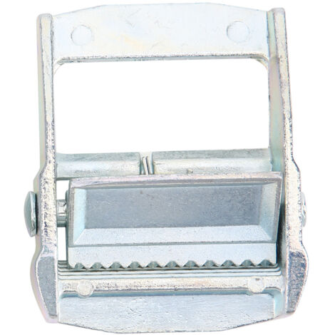 Boucle en alliage de zinc pour sangles de arrimage lourd, tendeur fixe et mécanisme à cliquet (blanc zinc 38mm)