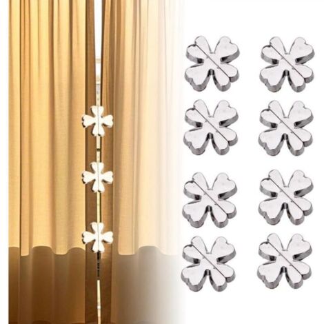Boucle magnétique pour rideau à quatre feuilles, forte attraction magnétique, décorative et pratique, 8 pièces