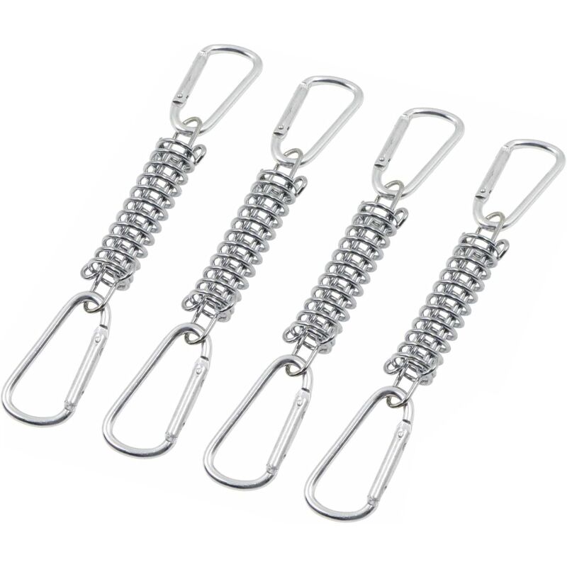 Boucle Ressort Tension Fixation Store - Voile D'ombrage Fixations Accessoires en Acier Inoxydable avec 4 Ressorts HéLicoïdaux 8 Mousquetons pour