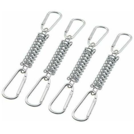 Boucle Ressort Tension Fixation Store - Voile D'ombrage Fixations Accessoires en Acier Inoxydable avec 4 Ressorts HéLicoïdaux 8 Mousquetons pour Tentes Auvents Camping, 4 Pcs,SEMAket