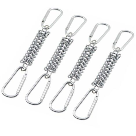Boucle Ressort Tension Fixation Store,Voile D'ombrage Fixations Accessoires 4 Ressorts HéLicoïdaux 8 Mousquetons,4 Pcs