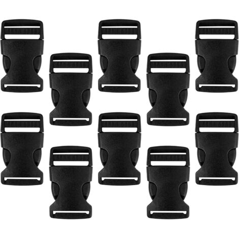Boucle Sangle - 25 mm - Matière POM - Fixation Rapide - Pour Sangles de Sac à Dos, Tente, Ceinture de Sécurité, Accessoires Animaux - 10 Pièces