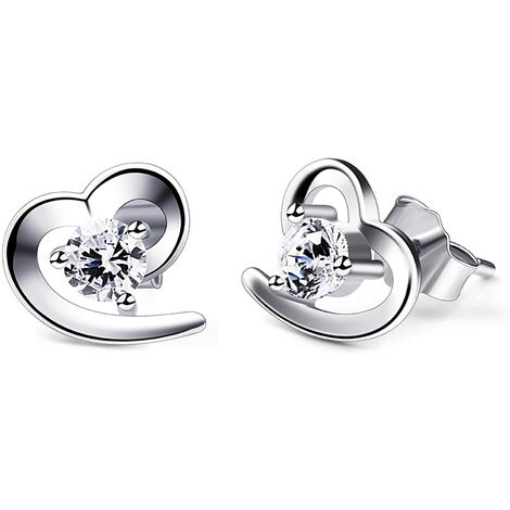 Boucles d'oreilles coeur Boucles d'oreilles en argent sterling 925 pour femme Bijoux pour femme