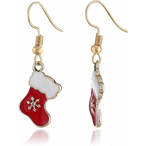 Boucles d'oreilles de Noël, plaqué or Festival Thème Crochet Boucles d'oreilles Mode Bijoux Cadeaux de Noël pour femmes filles, Alliage