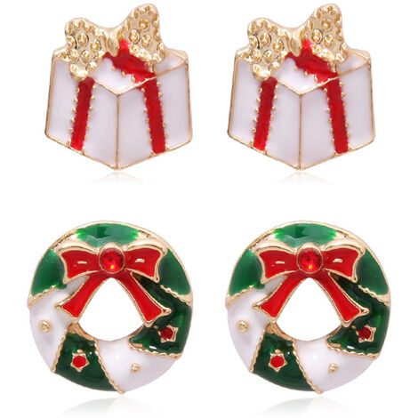 Boucles d'oreilles de Noël pour femmes ， STYLE-CADEAU DE BIJETS DE BOUCLE D'OREURS DE VISMONS 1