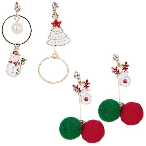Boucles d'oreilles de Noël pour les femmes Boucles d'oreilles de Noël drôles mignonnes pour les filles pour les cadeaux de Noël style 1 zhuoxuan
