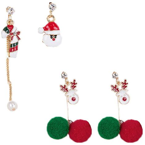 Boucles d'oreilles de Noël pour les femmes Boucles d'oreilles de Noël drôles mignonnes pour les filles pour les cadeaux de Noël style 2 zhuoxuan