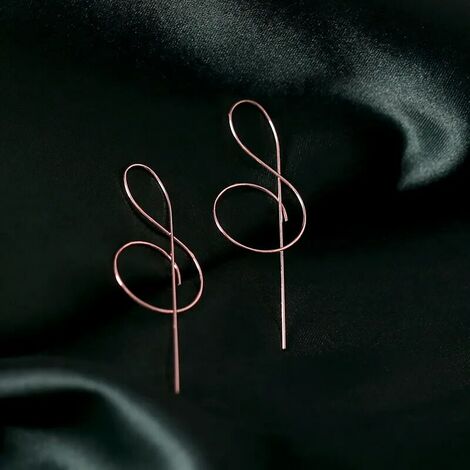 Boucles d'oreilles de symbole de musique à la mode pour les femmes Boucles d'oreilles de note de clé de sol simple mode Tempérament féminin: boucle d'oreille de symbole de musique