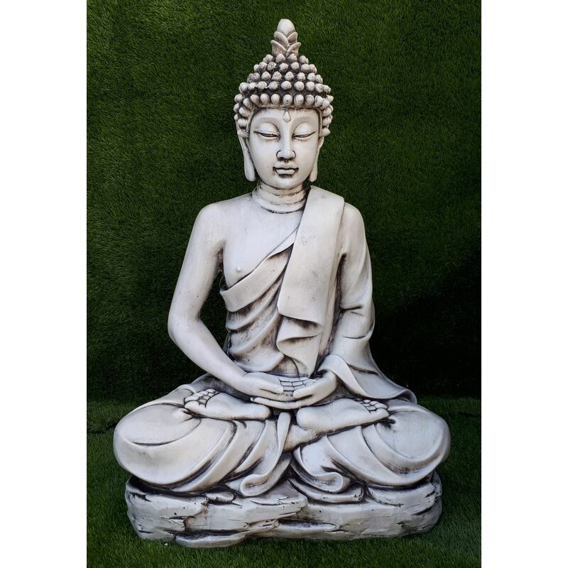 Anaparra - Bouddha amour 73cm. 55Kg. pierre reconstituée Couleur Mousse