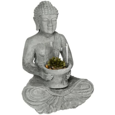 Bouddha assis avec bougie H 41,5 cm - Atmosphera