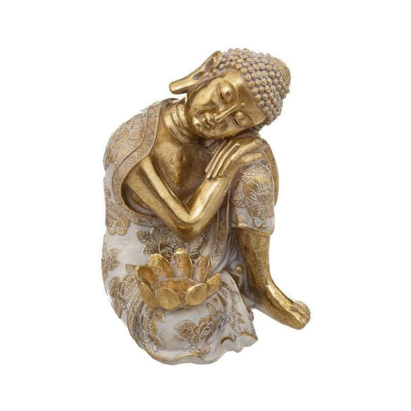 Bouddha Assis Design 'Atherya' 23cm Or