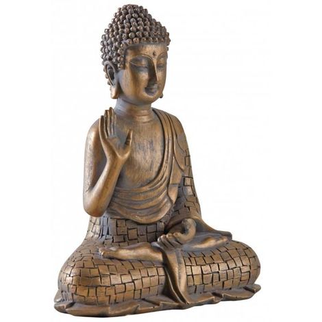 Bouddha assis en résine doré - Doré