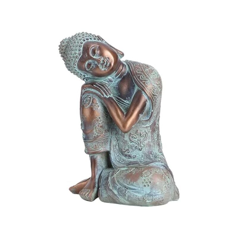 Bouddha Decoration, Sculpture Bouddha Bronze Résine Endormi Sud Est Asiatique Style Statue Bouddha Décoration Interieur Maison et Jardin