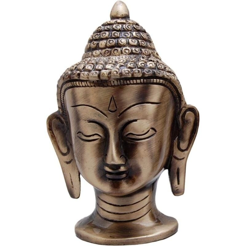 Bouddha en Laiton Meilleure Qualité - Tête de Bouddha - Figurine Statue en Laiton Statue en Laiton Idole Bouddhiste tibétain - Brass Buddha Statue