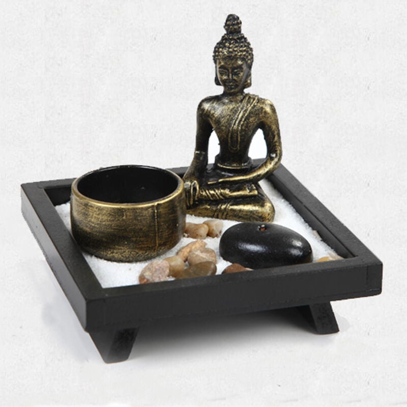 Bouddha Ornement Bougeoirs De Jardin pour Ensemble Cadeau D'encens En Rotin En Pierre Naturelle Agito Jmax