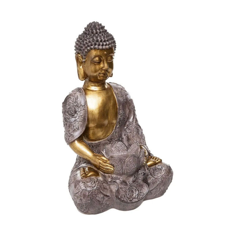 Bouddha & Photophore 'Vintage' 37cm Marron
