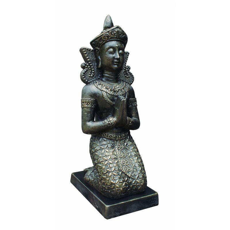 Anaparra - Bouddha Thai à genoux 37X28X75cm. en pierre reconstituée, Bronze