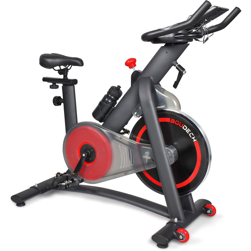 

Bicicleta de spinning EDGE 1600 con volante de inercia de 16 kg resistencia magnética pantalla LCD y pulsómetro - Boudech