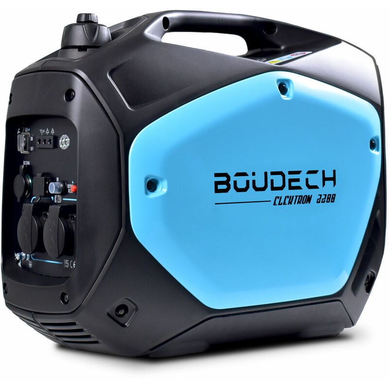 Boudech - Elektron 2200 - Générateur numérique à onduleur 2KW/4HP avec moteur ohv 4 temps, groupe électrogène 2200W à économie d'énergie