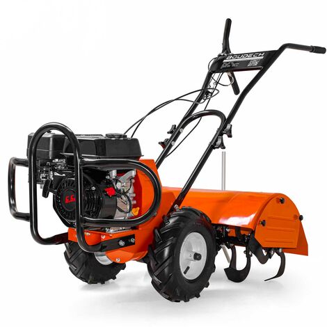 Boudech – Motoculteur 4 temps 196Cc 6,5Hp – Largeur de travail 70cm – Démarrage électrique ON/OFF – Certifié CE pour sols argileux et sableux