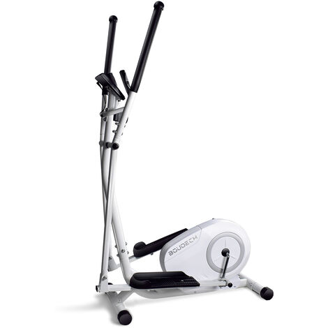 Boudech – Vélo elliptique bidirectionnel avec volant silencieux 5 kg – Résistance magnétique 8 niveaux – Charge max 120 kg – Guidon à double action