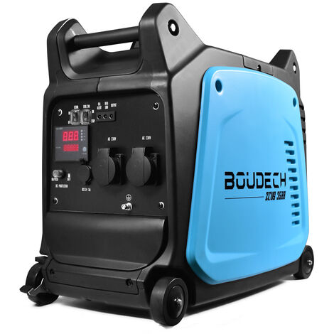 BOUDECH - Zeus 3500 - Professioneller 3KW/6HP Digitaler Wechselrichter-Generator mit OHV 4-Takt 152cc Energiespargeneratorsatz 3500W