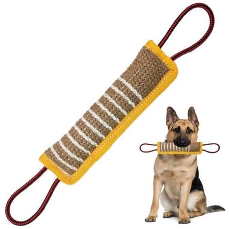 Boudin À Mordre en Jute pour Chien, Jouet Morsure Chien Extra Robuste, Jouets interactifs pour Les Chiens de Moyenne à Grande