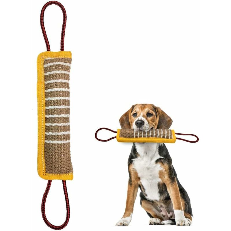 Boudin à Mordre Jouet pour Chien avec 2 Anses,Jouet de remorqueur de Morsure de Chien Durable,Dummy Rouleau d'apprentissage Flottant,Jouet De Cordes