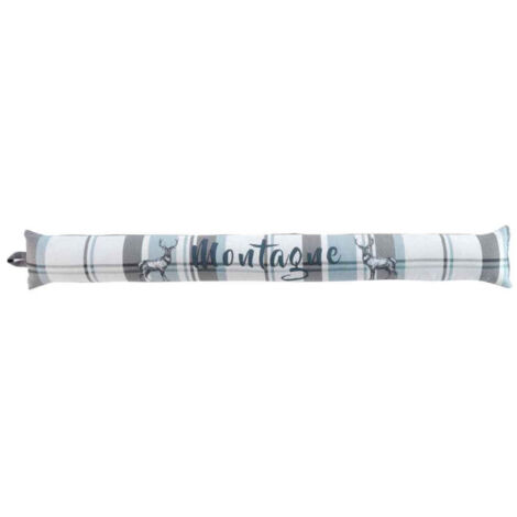 Boudin Bas de Porte "Megève" 80cm Bleu & Gris
