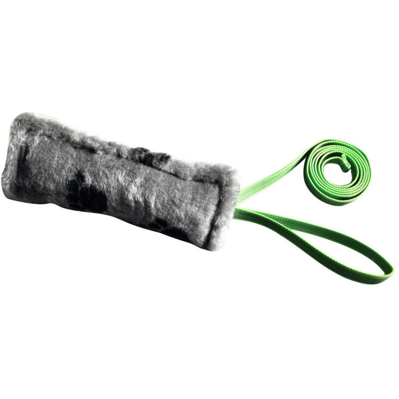 Boudin de motivation effet peluche à lancer 26 x 8 cm à poignée pour chiots et sport canin - 727-GREY - ABC Sport Klin