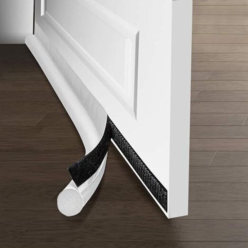 Boudin de porte anti froid unilatéral 0.95m – Joint auto-adhésif – Isolant contre bruit et insectes – Pour fissures et espaces (blanc)