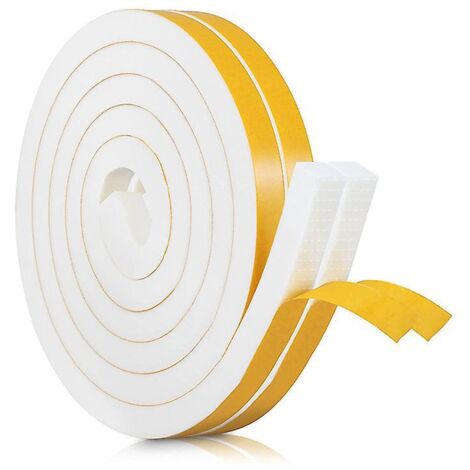 Boudin de porte blanc de 10 m (32,8 pi), rouleau de ruban adhésif en mousse haute densité, joint adhésif en caoutchouc néoprène, isolation de fenêtre