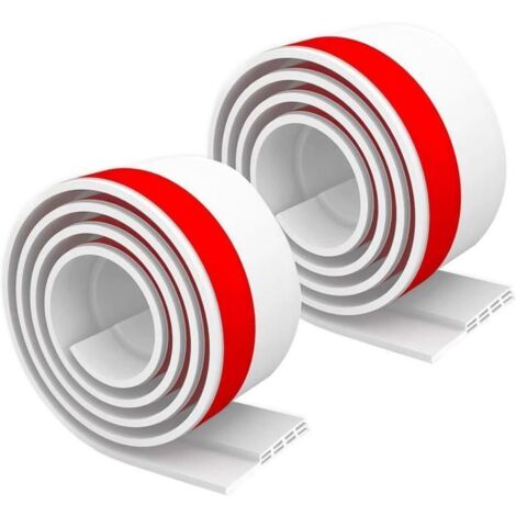 Boudin de Porte - Blanc - TPE Haute Qualité - Isolation Phonique - Joint Autocollant - 5,8 mm d'Épaisseur