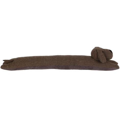 Boudin de porte en polyester 85x38x15 cm – Cylindrique marron – Isolation thermique pour courants d'air – Entretien facile – Linnea