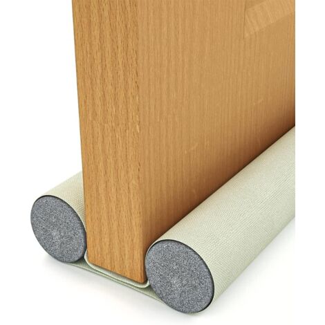 Boudin de Porte Isolant – 90 cm Double Bas de Porte Isolant  Coupe-Froid Ajustable Boudin Porte Isolation pour Dessous de Porte Intérieur et Extérieur  Protection Contre Les Courants d’air-Beige