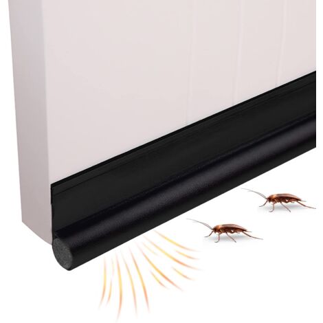 boudin de porte isolant froid, boudin porte, un côté avec joint autocollant, protection contre les courants dair et le bruit, protection contre le froid, fermeture (96cm X 2, noir)