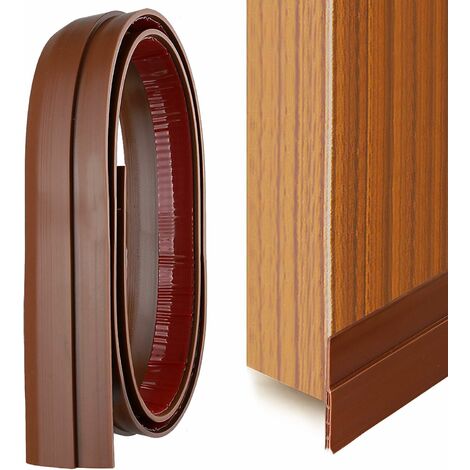 Boudin de Porte Stop Froid, Bande d'étanchéité en Silicone Anti Bruit par 3 Douches, Isolant Courant d'air Froid et Insectes (Brun)