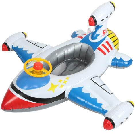 Bouée Avion Gonflable avec Volant pour Enfants - Siège Flottant de Piscine