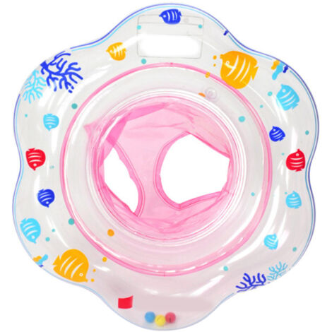 Bouée bébé avec double vessie de gaz, siège flottant gonflable anti-fuite, boîte rose