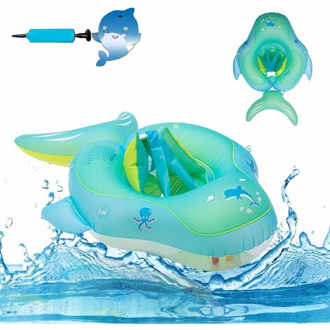 Bouee Siège Gonflable Bebe Piscine Auvent Amovible Protection Anti