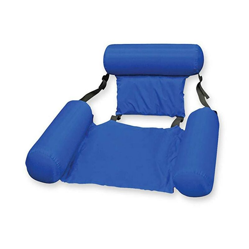 Tonchean - Bouée, brassière de piscine,Hamac gonflable avec filet pliable double utilisation de dossier flottant drainage chaise longue d'amusement