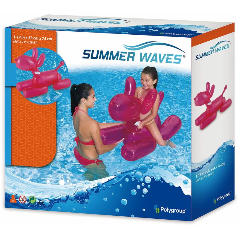 Bouée Chien Rose Pour Piscine Et Plage 122 X 51 X 81cm Summer