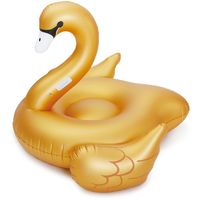 Bouée Cygne Dorée géant Gonflable pour Piscine et Plage 198 x 160 x 131 cm - Summer Waves
