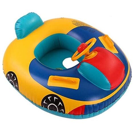 Bouée de natation avec volant, bateau gonflable, chaise de piscine, bouée flottante, radeau de piscine, baignade en mer