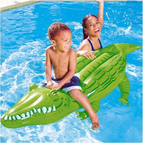 Bouée De Sauvetage Géante Gonflable En Forme De Crocodile 168 X 79 Cm