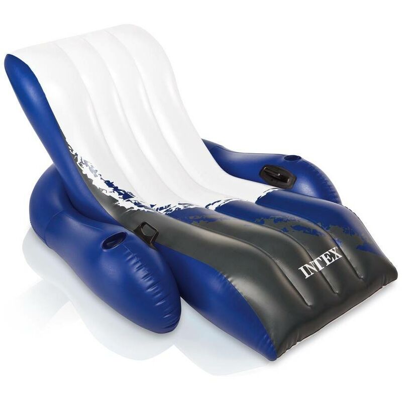 Chaise longue gonflable piscine INTEX Deluxe - Bleu Foncé