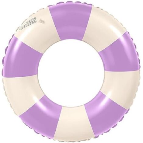 Bouée gonflable adulte, flotteur de piscine, flotteur gonflable à rayures rétro, idéal pour les vacances à la plage et les fêtes à la piscine [violet]